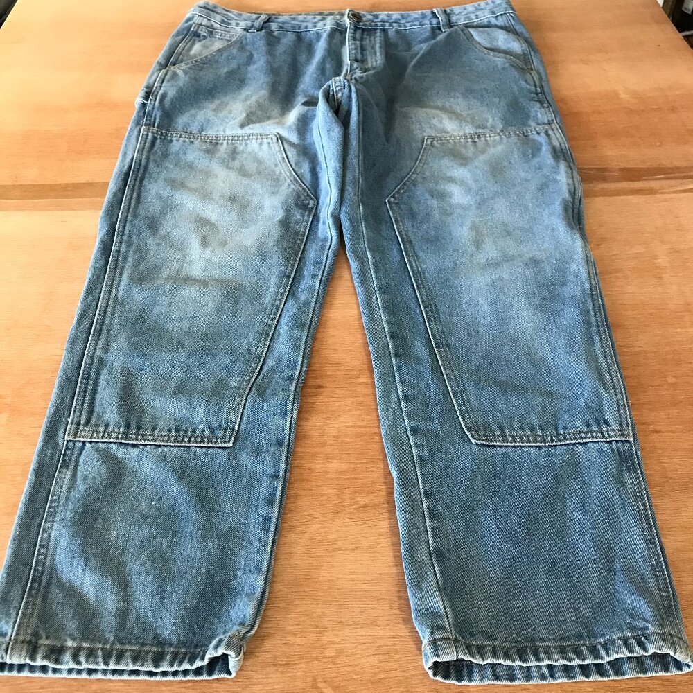 Diesel Thavar Negro Slim Skinny Jeans Men 38x26 Blue Mid Rise Stretch Grunge